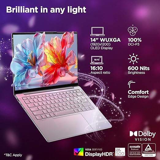 Lenovo Yoga Slim 7 Aura Edition Intel Core Ultra 5 226V,Copilot+ AI PC(16GB RAM/1TB SSD/14(35.5cm)/WUXGA OLED/40 Tops/Windows 11/Office Home 2024/1Yr ADP Free/Grey/1.19Kg), 83JX005FIN AI Laptop